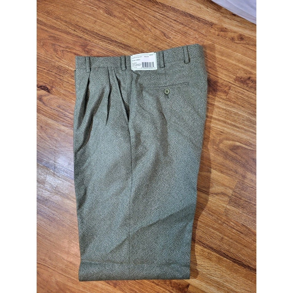 NWT Barry Bricken Size 36 Beige Drew Worsted Wool Pants Not Hemmed  Flaw